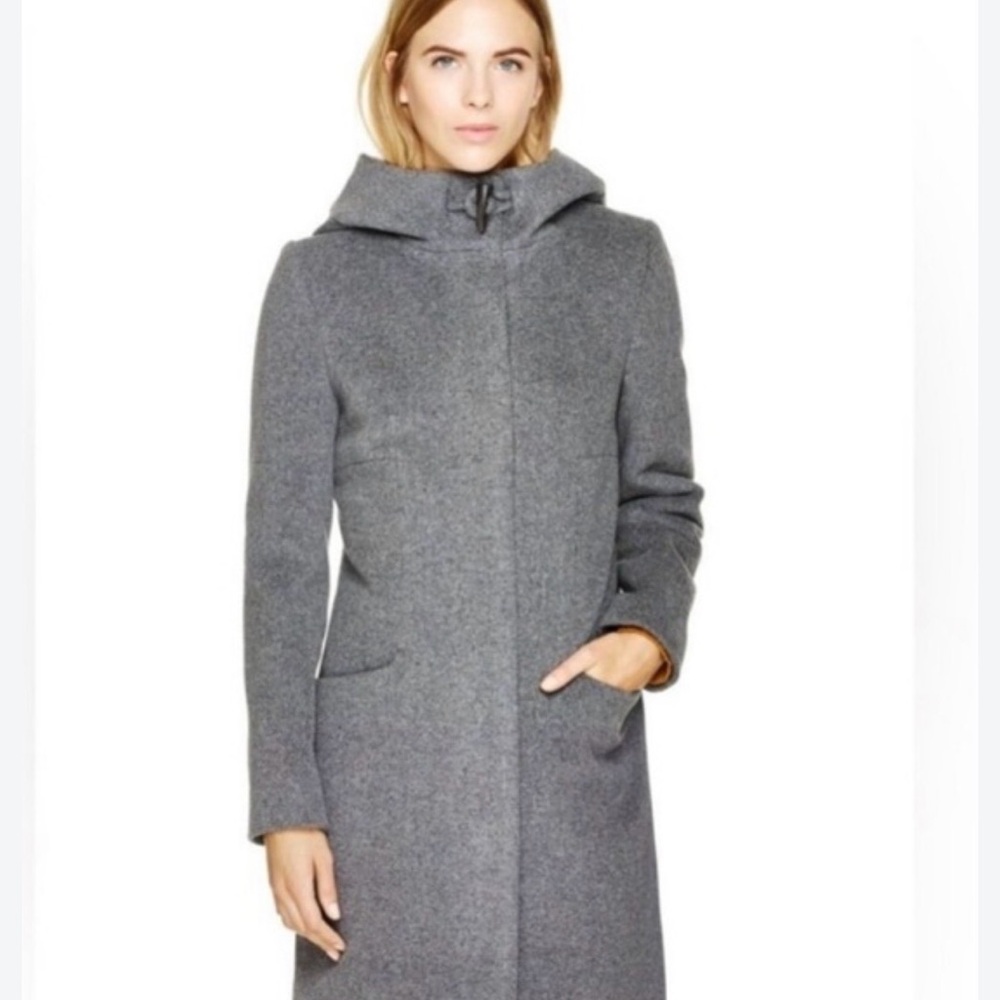 Aritzia Women's Gray Hooded Wool Coat